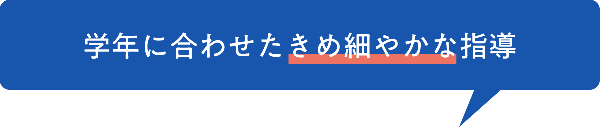 学年に合わせたきめ細やかな指導