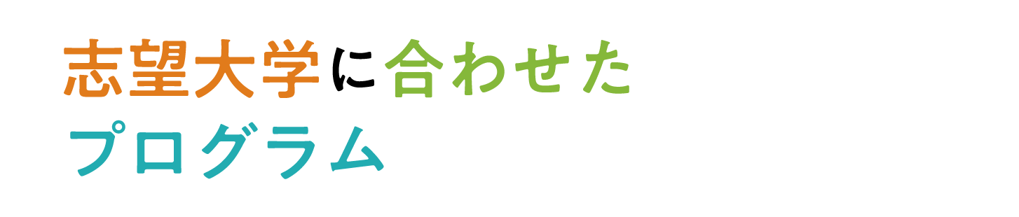 志望大学に合わせたプログラム